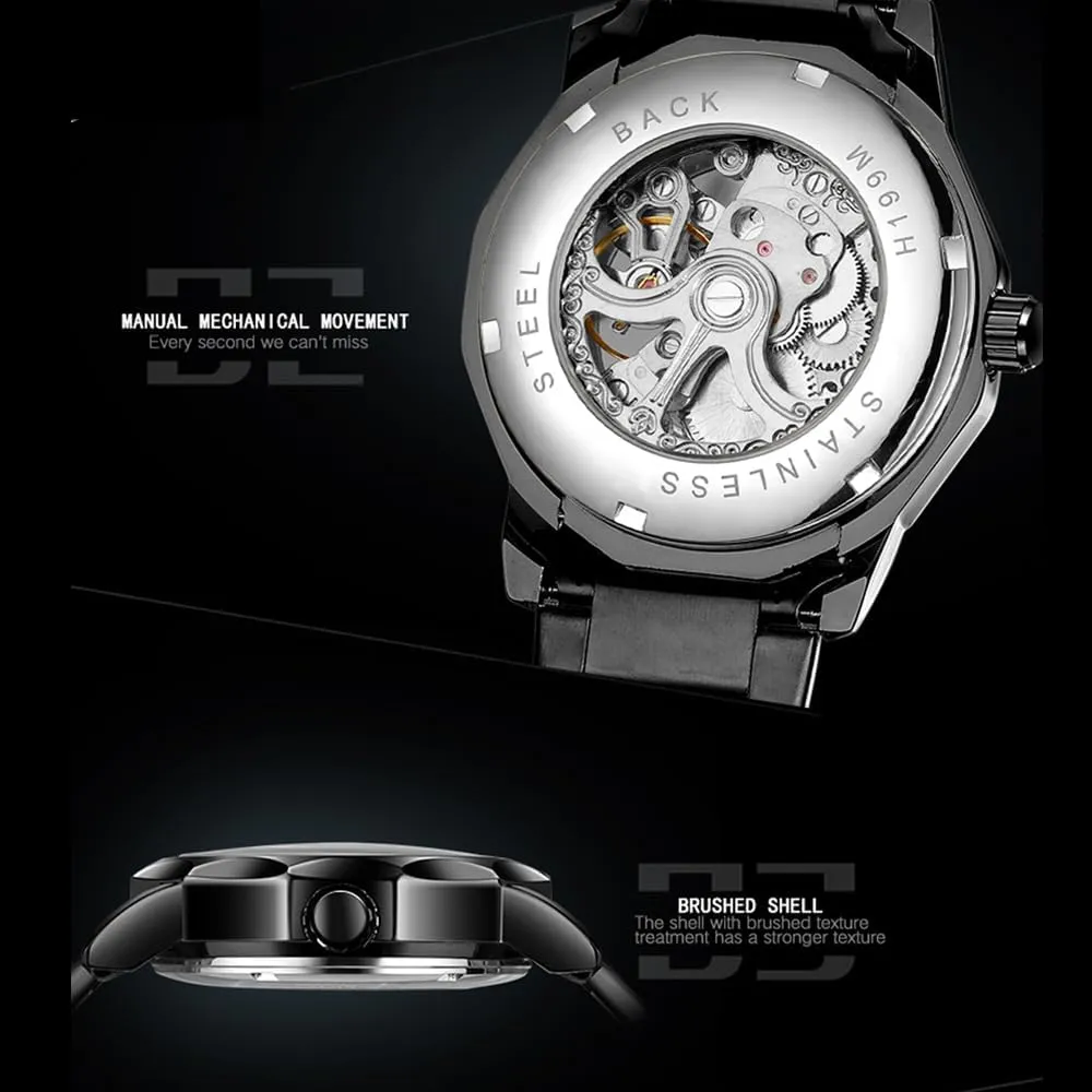 Wrist Watch Golden for Mens Skeleton Watches with Stainless Steel Transparent Dial Tiong suspend ductile nightmare Fashion Automatic Watches Mechanical 