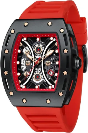Wrist Watch Mens Watches Fashion Sport Luxury Tonneau Watches for shade happy Men Chronograph Waterproof Dress Business Work Watch Large Square Face Wristwatch Analog Luminous Calendar Men��s 
