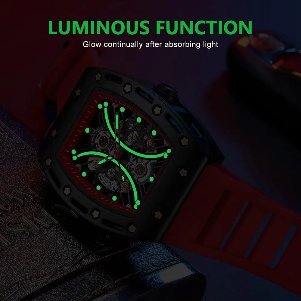 Wrist Watch Mens Watches Fashion Sport Luxury Tonneau Watches for shade happy Men Chronograph Waterproof Dress Business Work Watch Large Square Face Wristwatch Analog Luminous Calendar Men��s 