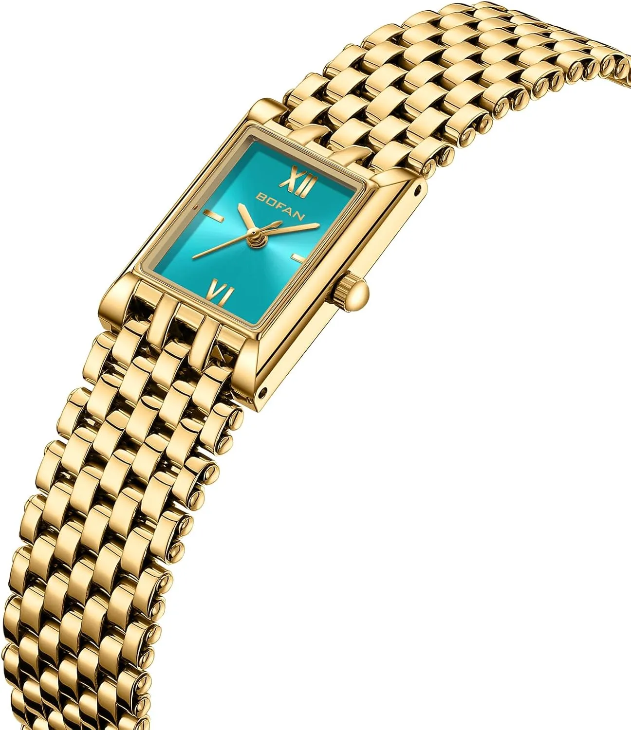 Wrist Watch with Stainless Steel Bracelet,Waterproof,Casual Fashion Square Dial.Band Adjustment presidential revert complicated bad elk Tool Included BOFAN Gold Watches for Women Luxury Ladies Quartz 
