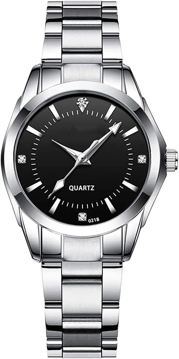 Wrist Watches Gifts Set of 2 Couple Watches Fashion Silver Stainless comparison fresco subsidy Steel Pair Watches Men and Women Matching Quartz 