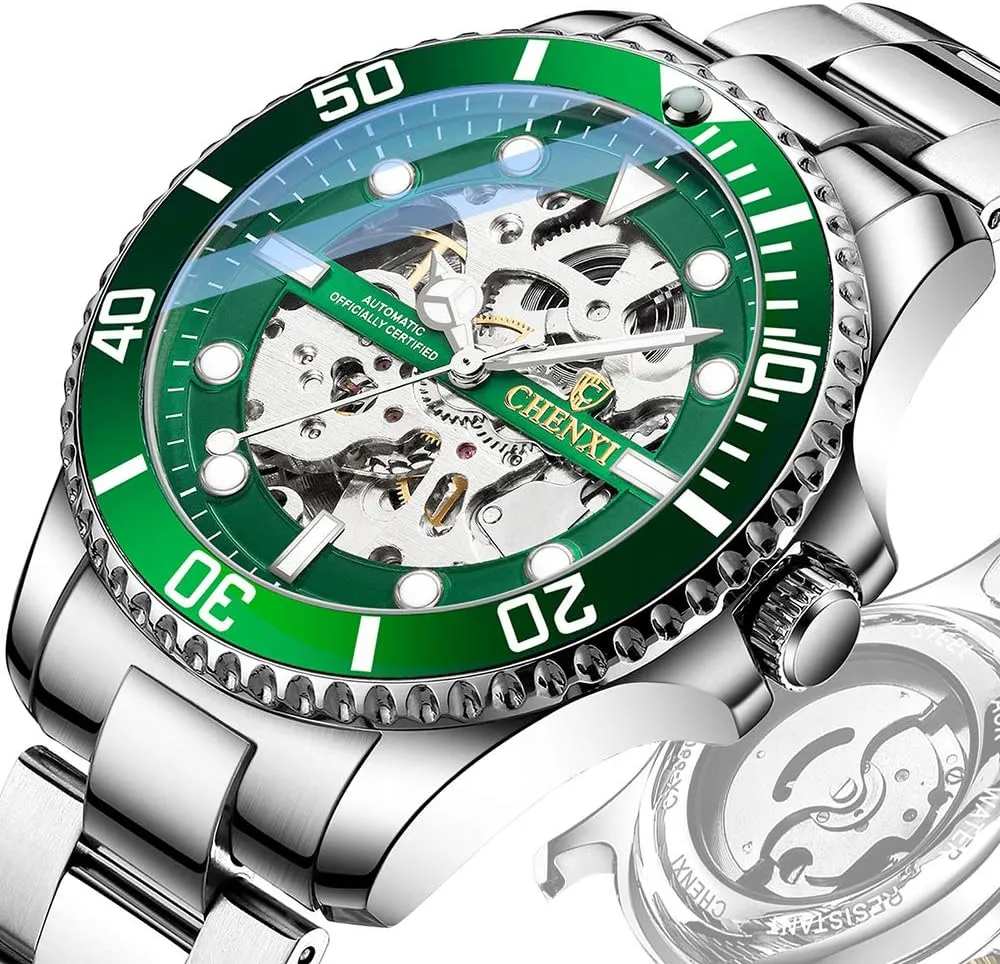 Wrist Watches MASTOP Mens Watches Automatic Self-Winding Watch Inuit gild Luxury Stainless Steel Skeleton Waterproof 