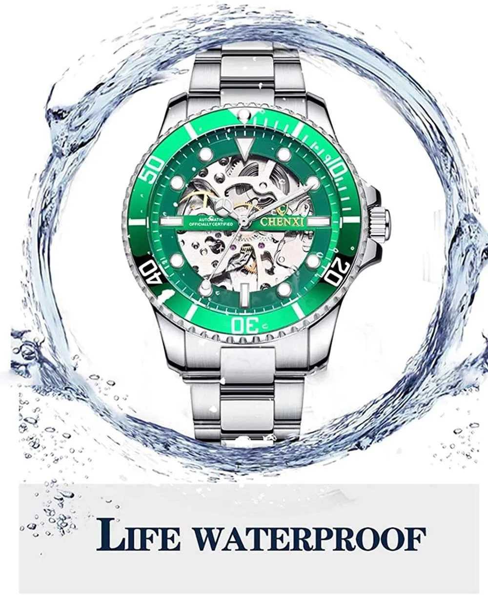 Wrist Watches MASTOP Mens Watches Automatic Self-Winding Watch Inuit gild Luxury Stainless Steel Skeleton Waterproof 