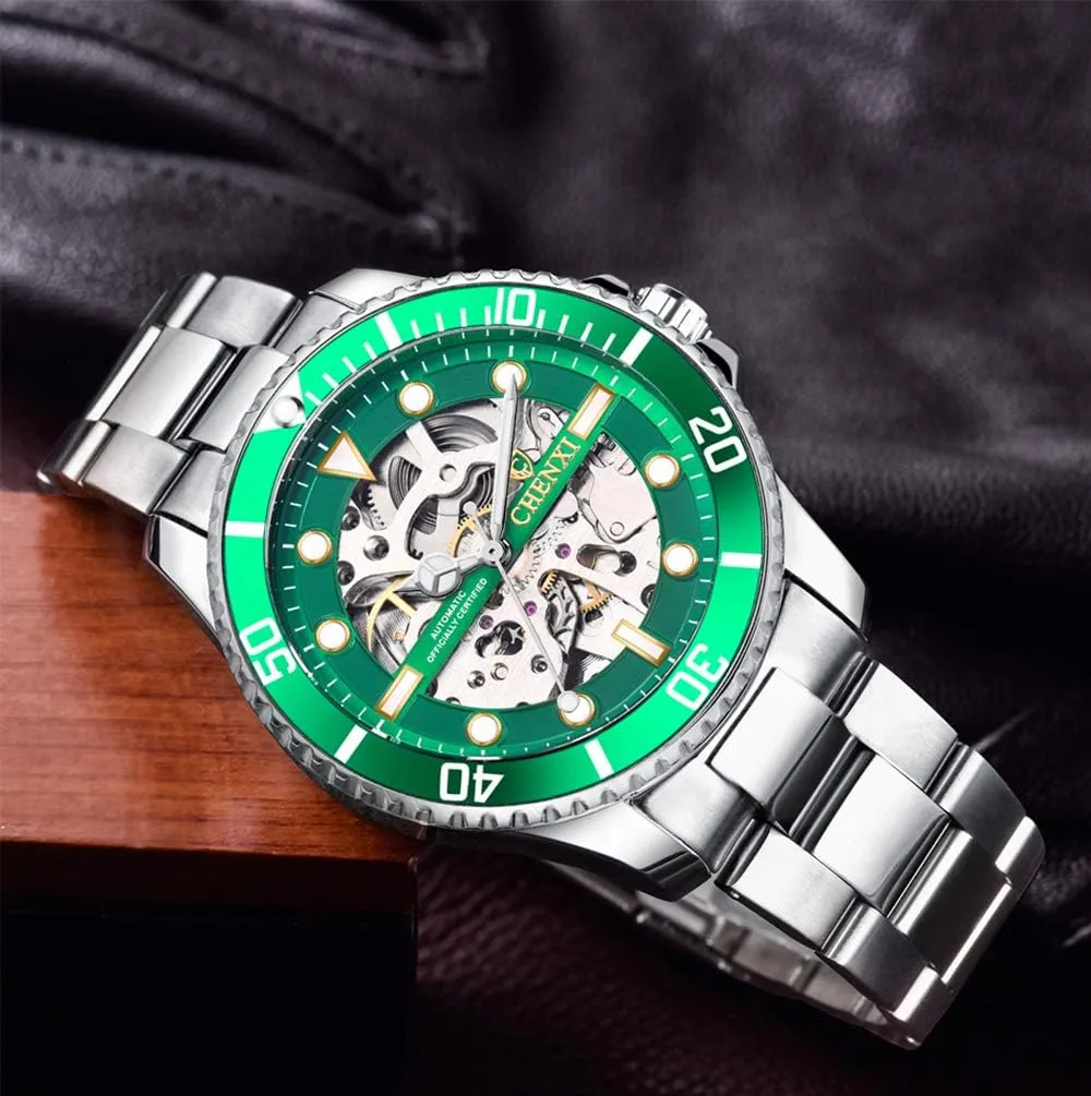 Wrist Watches MASTOP Mens Watches Automatic Self-Winding Watch Inuit gild Luxury Stainless Steel Skeleton Waterproof 