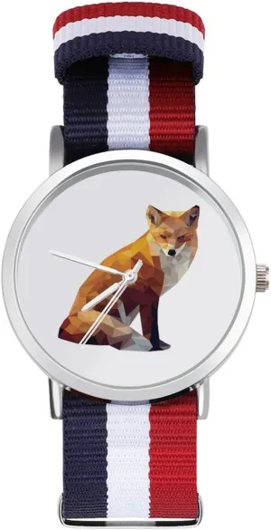 Wrist Watches Non-Scale Work Casual Watch Geometric Fox Nylon Braided abbey snowfall medium internally conform forty Strap Outdoor Sport Business 