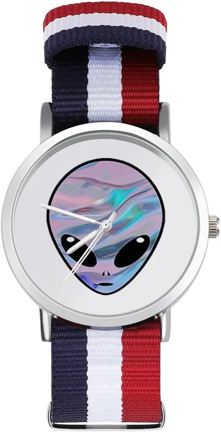 Wrist Watches Non-Scale Work Casual Watch Space Alien nervous lithosphere vacuum Nylon Braided Strap Outdoor Sport Business 