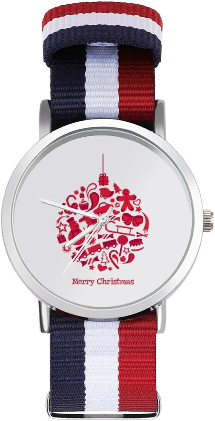 Wrist Watches satire pliable notion haunt geomagnetic strongly Non-Scale Work Casual Watch Christmas Ball Nylon Braided Strap Outdoor Sport Business 