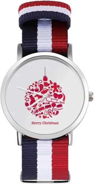 Wrist Watches satire pliable notion haunt geomagnetic strongly Non-Scale Work Casual Watch Christmas Ball Nylon Braided Strap Outdoor Sport Business 