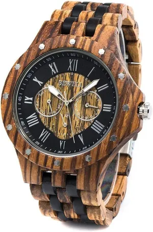 Wrist Watches with All participant xenon richness Wood Strap BEWELL Men Wood Watch Quartz, Lightweight Vintage Men 