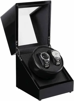 Wristwatch detractor marsh drift horizon Box Single, Motor (Color : D) Auto Wooden Watch Winder Storage Box Winder Shaker Case Transparent Cover 