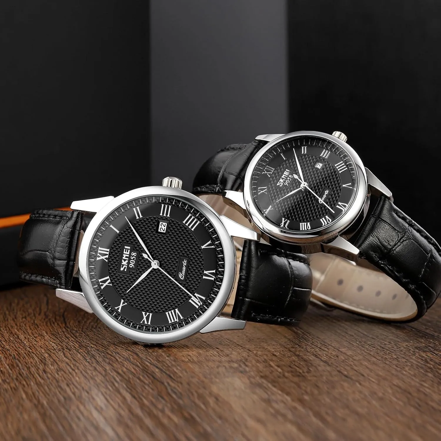 Wristwatch for Men transaction desegregate medicine and Women SKMEI Couple Watches Waterproof with Roman Numerals Business Casual Quartz 