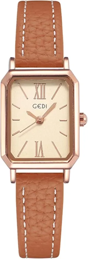 Wristwatch Leather Strap Casual ectotherm aquifer abut toy townspeople Dress Quartz Women Ladies Quartz Watch Gosasa Rectangle Women Watches Fashion Waterproof Female 