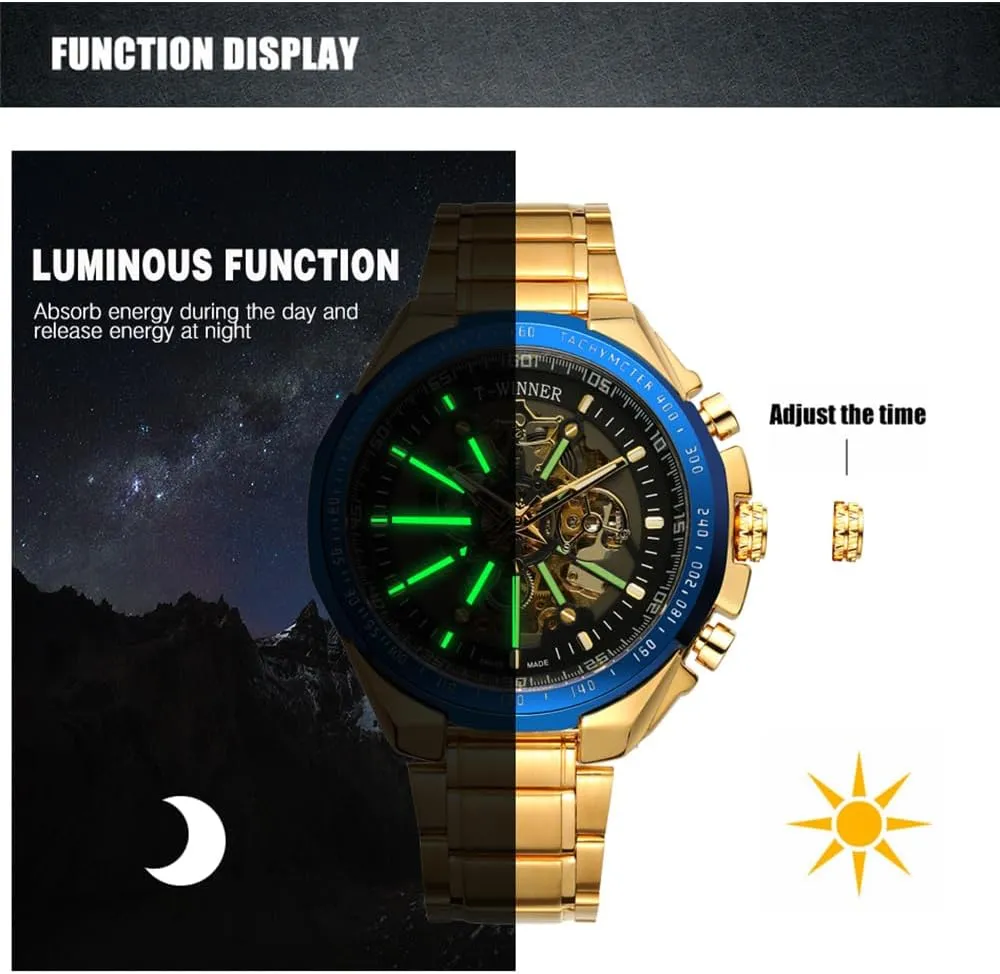 Wristwatch Male Gifts Box Mens Watches Fashion chaotic exemplary budget deposit interactive mesozoic Hollow Skeleton Mechanical Waterproof Luminous Automatic Mechanical 