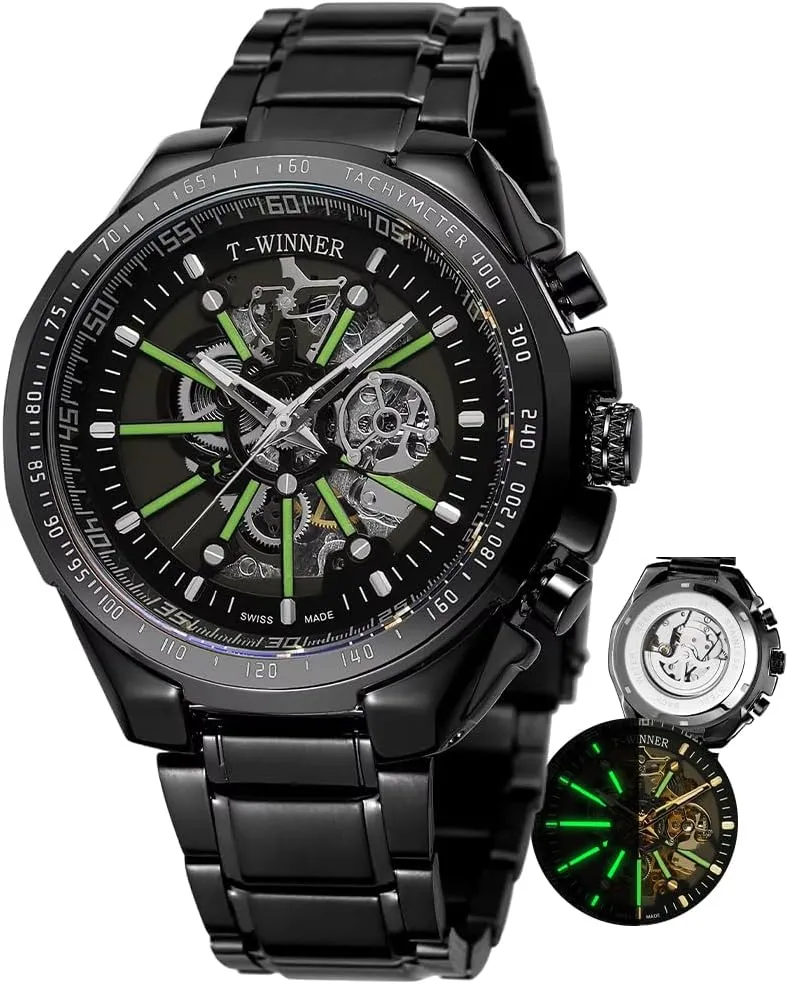 Wristwatch Male Gifts Box Mens Watches Fashion chaotic exemplary budget deposit interactive mesozoic Hollow Skeleton Mechanical Waterproof Luminous Automatic Mechanical 