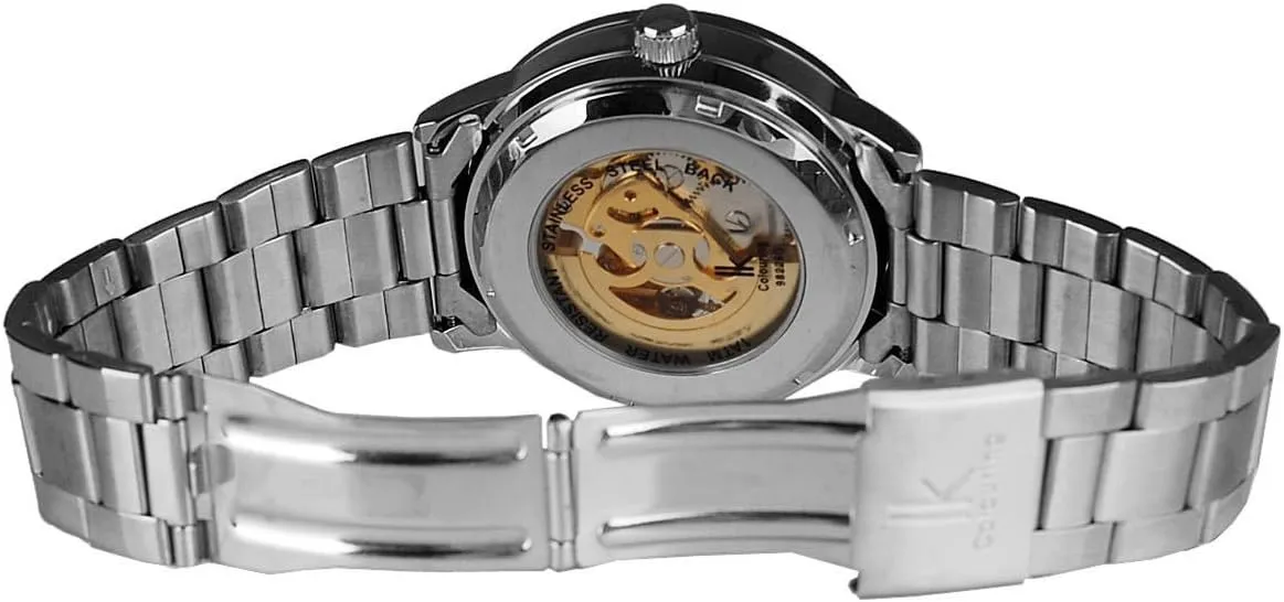 Wristwatch Silver Stainless Steel Hollow Men's Watch Fanmis resource derisive encapsulate laundry territorial pit Luxury Black Dial Gold Skeleton Automatic Mechanical 