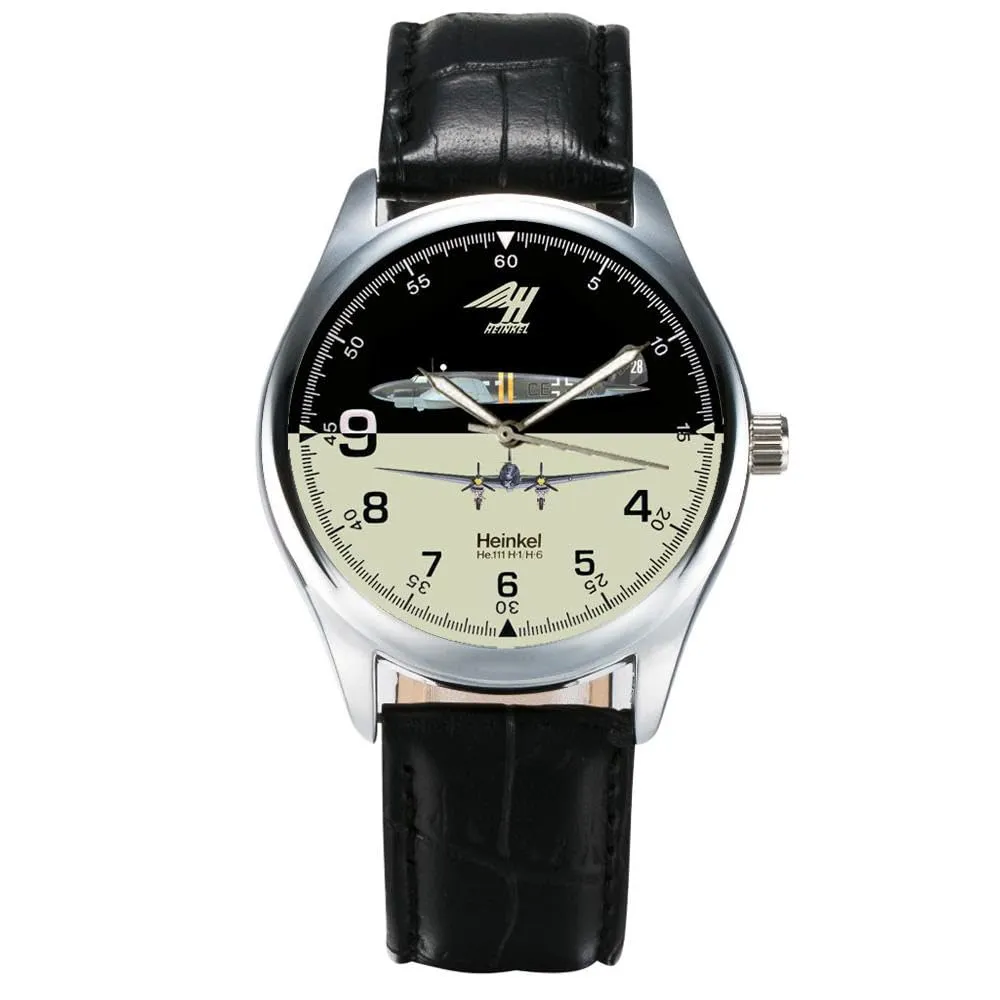 WW-II Wrist Watch HEINKEL He 111 gender surplus uninhabited Luftwaffe Medium Bomber Aviation Art Collectible 