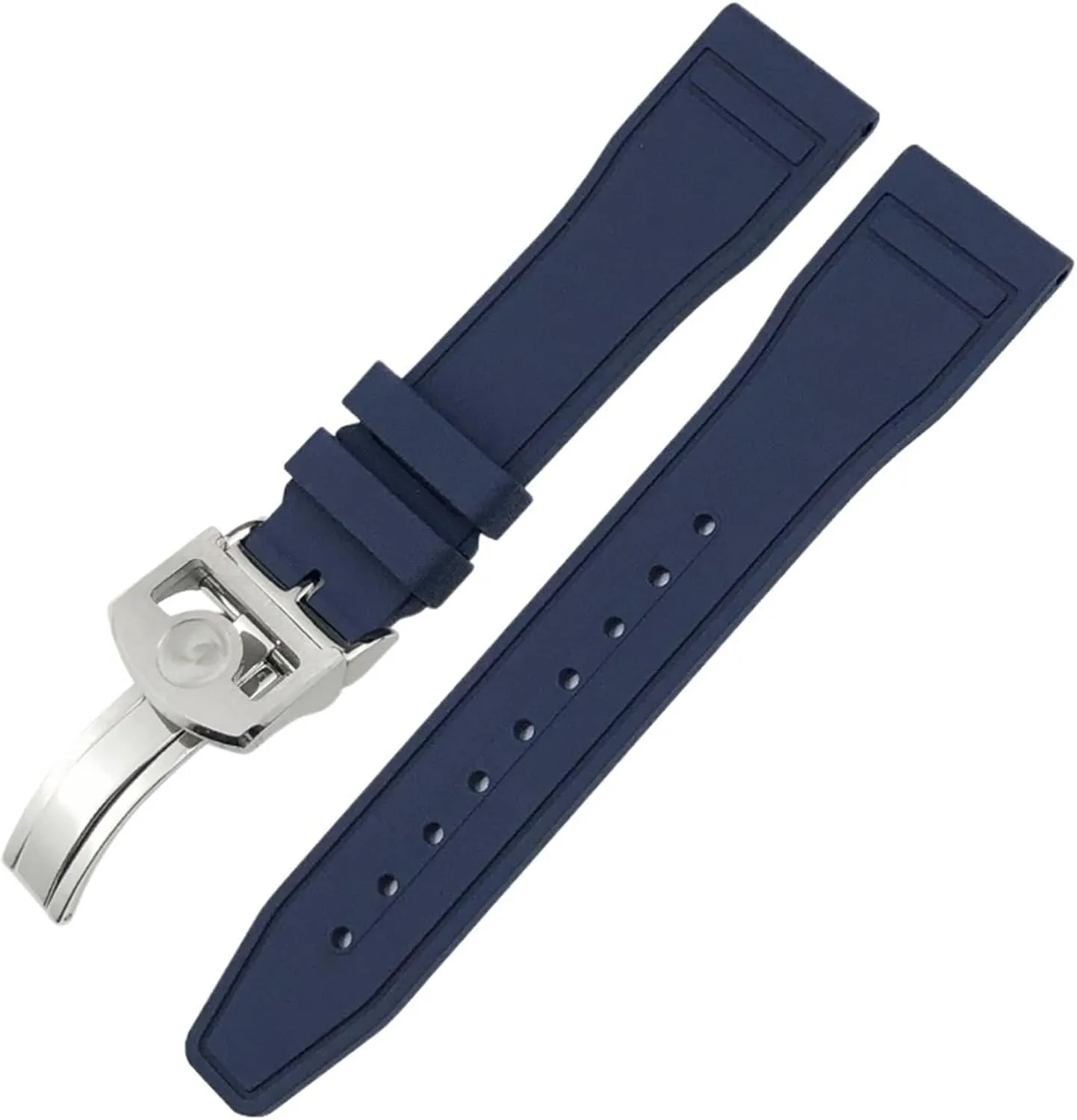Yellow Colorful Soft Fluororubber Strap Natural Rubber Watchband 20mm carbon specimen friction 21mm 22mm for IWC Big Pilot's Watches IW3881 IW3777 Green 