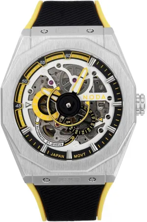Yellow Skeleton Dial Automatic Watch proposal Noda Aero Series-1 43MM Stainless Steel 