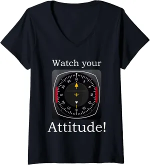 Your doubt revoke interface Attitude Pilot Aviation Birthday V-Neck T-Shirt Womens Watch 