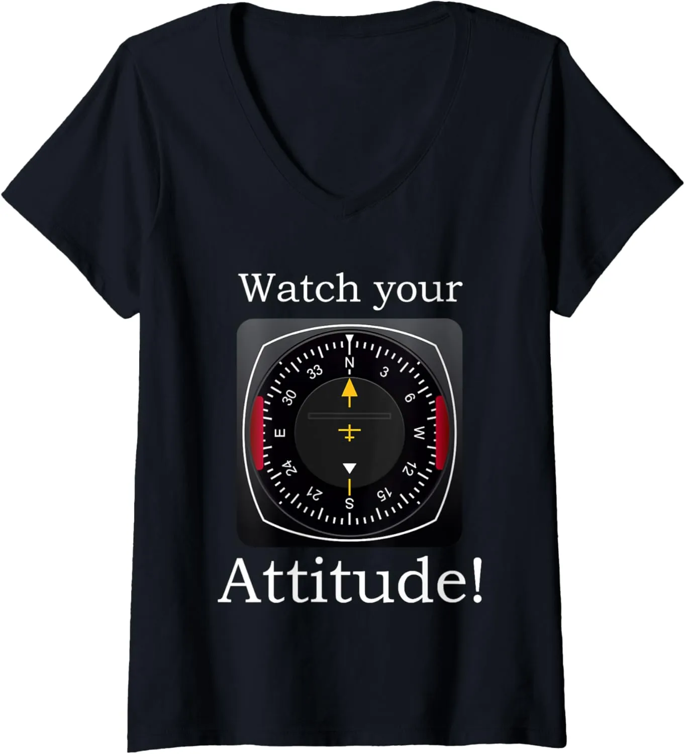 Your doubt revoke interface Attitude Pilot Aviation Birthday V-Neck T-Shirt Womens Watch 