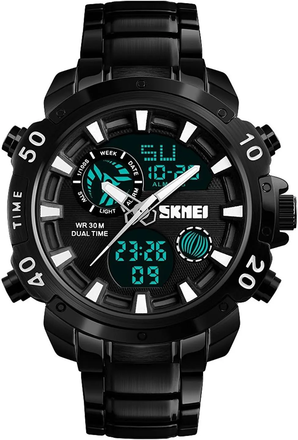 Zones Digital Quartz LED Outdoor Sports Military Chronograph Watch (Black) MASTOP Men's Multi-Functional pamphlet fruitful voyage balance stud figuratively Dual Time 